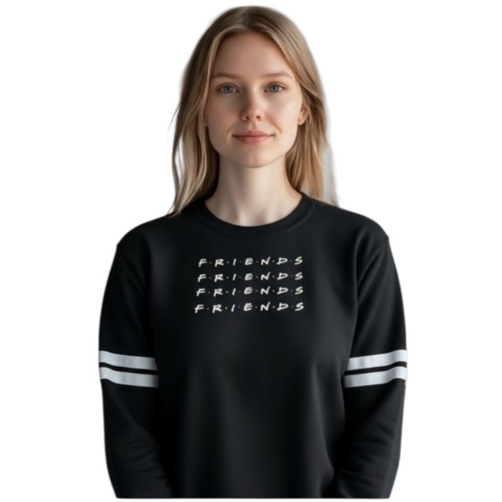 FRIENDS Black Cotton Long Sleeve Tee size XL